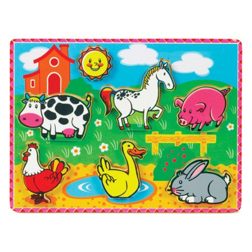 Small World Toys Ryan s Room Wooden Puzzles   Chunky Farm