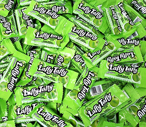 CrazyOutlet Wonka Laffy Taffy Sour Apple Candy  Fun Size Taffy Bars  Bulk Pack 2 Lbs