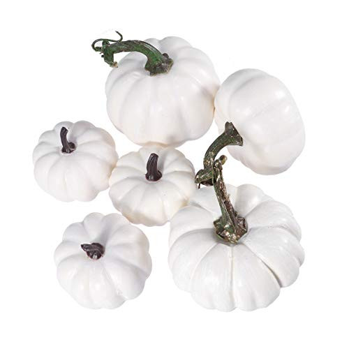 6pcs Artificial Pumpkins Realistic Mini Foam Pumpkin for DIY Craft Halloween Fall Harvest Thanksgiving Party Decoration
