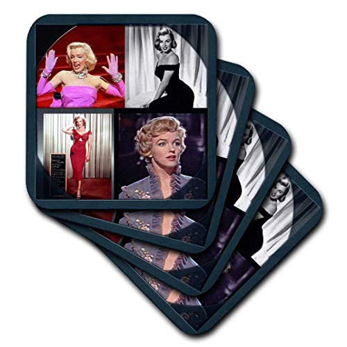 3dRose CST_107180_2 Marilyn Monroe Collage Soft Coasters (Set of 8)