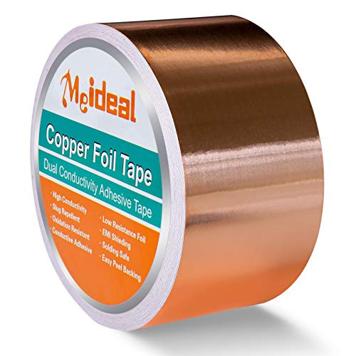 Copper Foil Tape  2inch X 33 FT  with Dual Conductive Adhesive for Guitar and EMI Shielding  Electrical Repairs  Crafts  Garden  Stained Glass  Paper Circuits  Soldering  Grounding