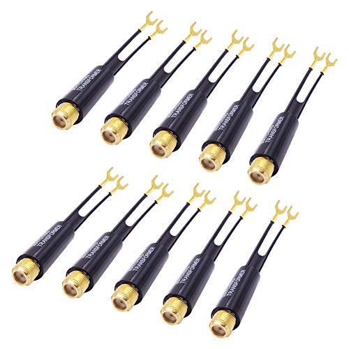 Fancasee  10 Pack Gold Plated  75 Ohm to 300 Ohm UHF VHF FM Matching Transformer Converter Adapter with F Type Female Coax Coaxial Connector Plug Jack for TV Antenna Cable Wire