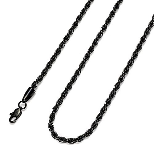FIBO STEEL 4MM Stainless Steel Rope Chain Necklace for Men Women 28 inches FIBO STEEL 4MM Stainless Steel Rope Chain Necklace for Men Women 28 inches