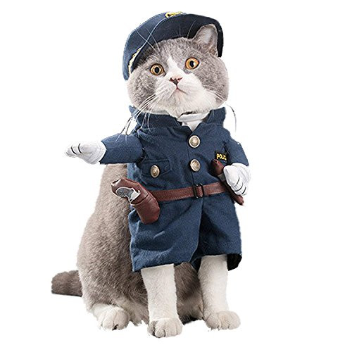 Hotumn Pet Policeman Costumes Pet Cop Apparel Dog and Cat Uniform for Costume Party and Halloween Suit  L