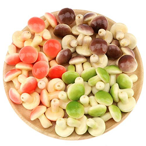Gresorth 30pcs Mini Artificial Mushroom Decoration Fake Vegetable Home Kitchen Party Food Toy