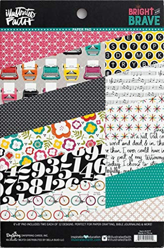 Illustrated Faith   Bright and Brave   Scrapbooking and Journaling Paper   6in x 8in   Item   IF0117