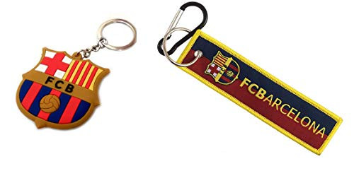 Myesha Key Chain  Pack of 2  Multicolor Dublesided Barcelona Design Key Ring   Key Chain and Fc Barcelona Design Key Ring and Key Chain