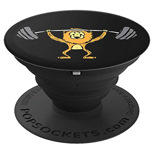 Lion Lifting Weights Weightlifting Barbell Gift Funny Lion PopSockets Grip and Stand for Phones and Tablets Lion Lifting Weights Weightlifting Barbell Gift Funny Lion PopSockets Grip and Stand for Phones and Tablets