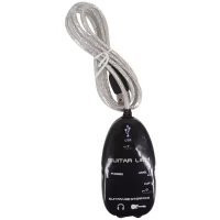 Guitar to USB Interface Link Cable Audio Adapter Connector Recorder for PC Computer Black
