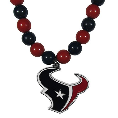 NFL Siskiyou Sports Womens Houston Texans Fan Bead Necklace 24 inch Team Color NFL Siskiyou Sports Womens Houston Texans Fan Bead Necklace 24 inch Team Color