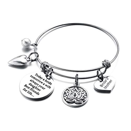 Mother of The Bride Gifts from Daughter Today A Bride Tomorrow A Wife Forever Your Daughter Best Friends for Life Bangle Bracelet Wedding Jewelry for Mom Wedding Gifts Mother of The Bride Gifts from Daughter Today A Bride Tomorrow A Wife Forever Your Daughter Best Friends for Life Bangle Bracelet Wedding Jewelry for Mom Wedding Gifts