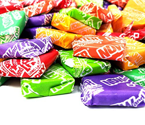 Now Later Assorted Fruit Flavored Taffy Chews Candy   Apple  Watermelon  Cherry  Grape  Strawberry  Fruit Punch   Original Flavors  Individually Wrapped  2 Lbs