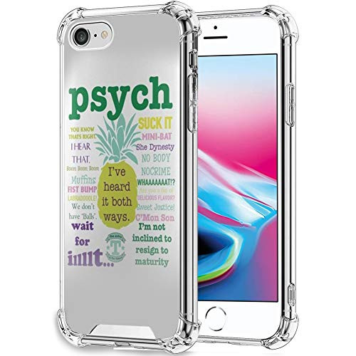 YeTong Phone Case for iPhone 7  iPhone 8  iPhone SE 2020 Transparent Framework Psych Pineapple Design Bumper Shockproof Slim Fit Case for iPhone 7 8 SE 2020 for Girl Women