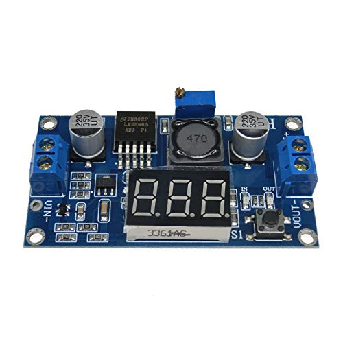DC DC Buck Converter Adjustable Power Supply Step Down Module 2A LM2596 Voltage Regulator with Voltmeter LED Display