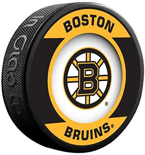 Sherwood Retro Team Logo Souvenir Hockey Puck   Bruins