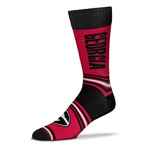 For Bare Feet   NCAA Go Team Men s Crew Socks   One Size Fits Most  Georgia Bulldogs