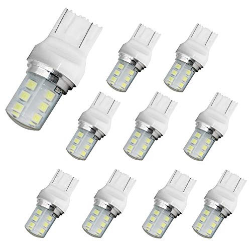 Yolu 7443 T20 LED Bulbs 10 Pack  White 3030 12 SMD Super Bright 992 7440 7441 7444 W21W LED Lights Turn Signal Blinker Lights Replacement for Tail Brake Lights  Backup Reverse Lights