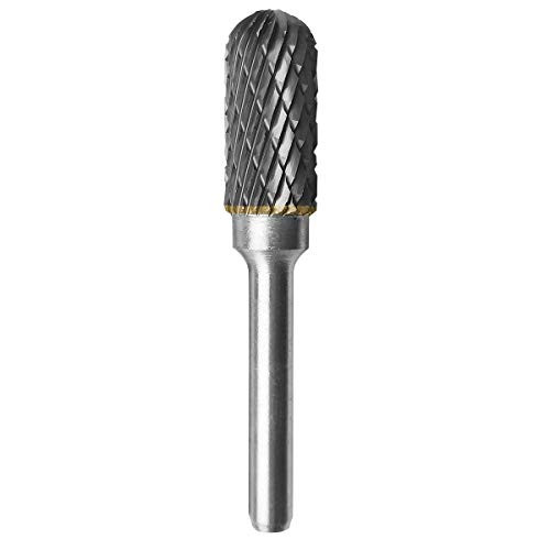 Large Burr Cutter  Cylinder Shape with Radius  Tungsten Carbide Double Cut Rotary Burr File  1 2 cutter dia x 1 cutter length  C