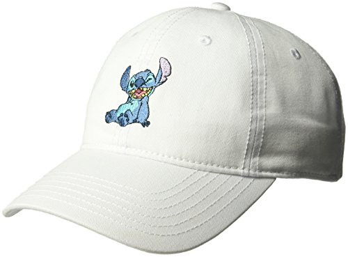 Disney Men s Lilo   Stitch Baseball Cap  white  One Size