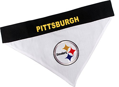 Pets First NFL Dog Bandana   Pittsburgh Steelers Reversible PET Bandana  2 Sided Sports Bandana with a Premium Embroidery Team Logo  Large X Large    2 Sizes   32 NFL Teams Available