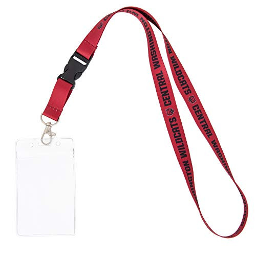 Central Washington University CWU Wildcats NCAA Car Keys College ID Badge Holder Lanyard Keychain Detachable Breakaway Snap Buckle  w Pouch