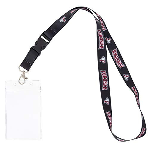 Fordham University FU Rams NCAA Car Keys College ID Badge Holder Lanyard Keychain Detachable Breakaway Snap Buckle  w Pouch