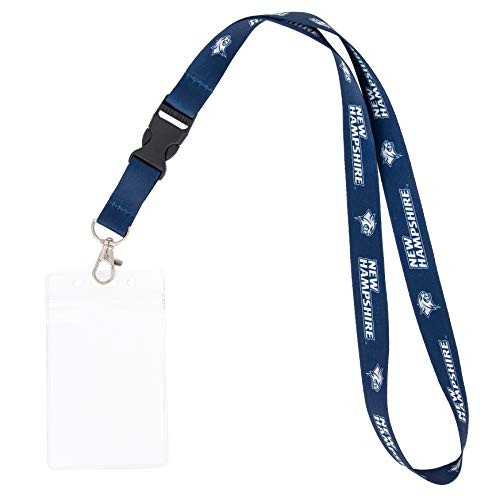University of New Hampshire UNH Wildcats NCAA Car Keys College ID Badge Holder Lanyard Keychain Detachable Breakaway Snap Buckle  w Pouch