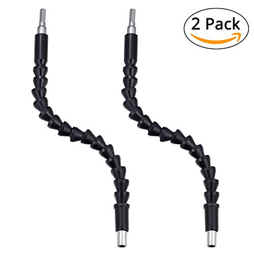 Flexible Extension Screwdriver Bit Holder Magnetic Extention Hex Shaft Screw Power Drill Connection Tip 11 8 inch Flex Adapter W Extend Drive Quick Connect Size Hexagon Adaptor 1 4    Set of 2