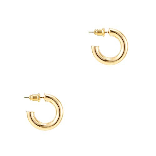 Pavoi 14k Gold Hoop Earrings For Women 20mm   Thick Infinity Gold Hoops Women Earrings   Gold Plated Loop Earrings For Women   Lightweight Hoop Earrings Set For Girls