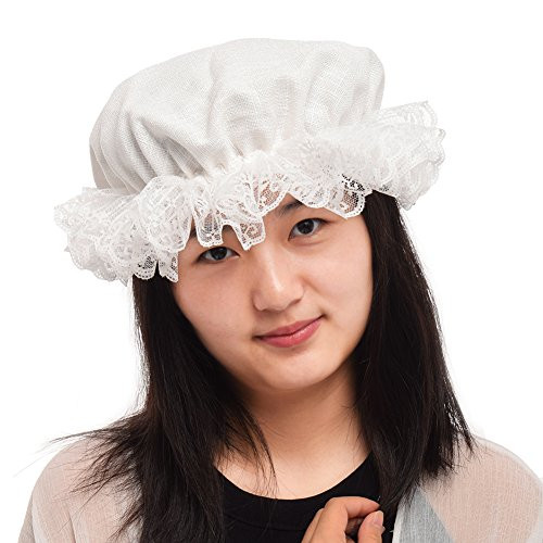 BLESSUME White Women s Mob Cap Colonial Mob Hat Costume Accessory