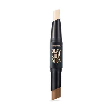 ETUDE HOUSE Play 101 Stick Contour Duo 2   Creamy Shading and Highlighter Duo for Easy Contouring Makeup   Kbeauty
