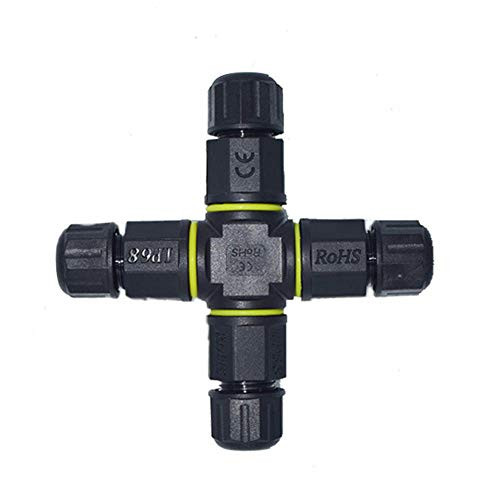 NUZAMAS 4 Ways 3 Pin Waterproof Connector Outdoor Junction Box IP68 Electrical Connectors for 4.5mm-10mm Cable, Outdoor, Garden, Christmas Light, Street Light, Led Lamp, Solar Supplies