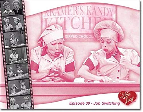 SRongmao I Love Lucy Job Switching Funny Retro 1950039 s TV Show Wall Decor Metal Tin Sign 8x12in