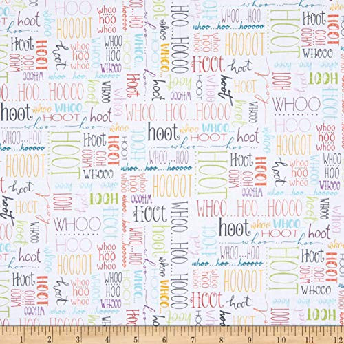 Windham Quilt Fabrics Whoos Hoo Whoos Hoo White Quilt Fabric by the Yard  0679118