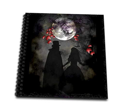 3dRose db 21484 3 Gothic Romance Darkart Gothicart Gothic Gothic Couple Romance Romantic Wedding Love Full Moon Mini Notepad  4 by 4
