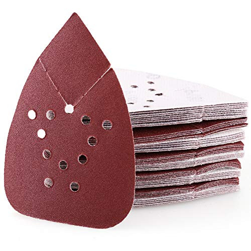 Sanding Pads for Black and Decker Mouse Sanders  50PCS 180 Grit Hook and Loop Sandpaper Sheets   LotFancy 12 Holes Detail Palm Sander Sand Paper