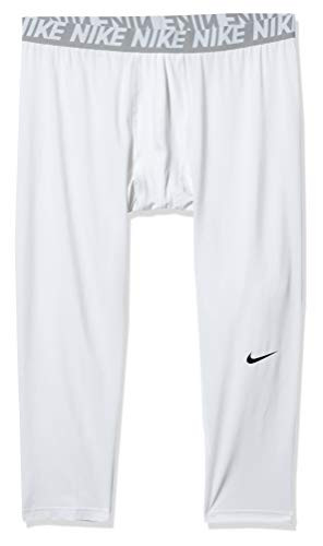 Nike Men s Baselayer Tight 3 Quarter  White Matte Silver White Black  3X Large T