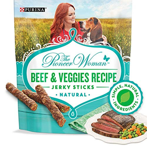 The Pioneer Woman Made in USA Facilities  Grain Free  Natural Dog Jerky Treats  Beef   Veggies Recipe Jerky Sticks   16 Oz  Pouch