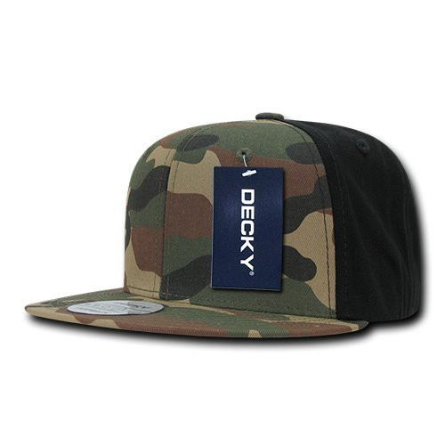 DECKY Cotton Flat Bill Snapbacks  Woodland Woodland Black