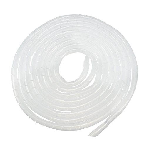 uxcell 12mm Flexible Spiral Tube Cable Wire Wrap Computer Manage Cord Transparent 6M Length