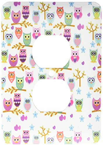 3dRose lsp_201643_6 Happy Owls 2 Plug Outlet Cover