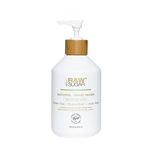 Raw Sugar Sensitive Skin Green Tea Cucumber and Aloe Vera Natural Hand Wash 16 9oz pack of 1 Raw Sugar Sensitive Skin Green Tea Cucumber and Aloe Vera Natural Hand Wash 16 9oz pack of 1