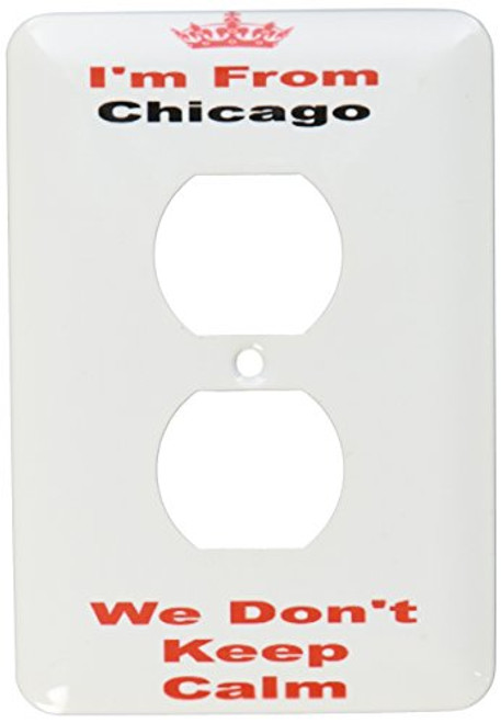 3dRose lsp_180038_6 dont keep calm, Chicago, red and black lettering on white background - 2 Plug Outlet Cover