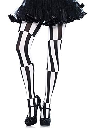 Leg Avenue Women s Optical Illusion Tights  Black White  3X   4X