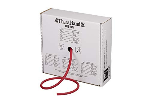 TheraBand Resistance Tubes Professional Latex Elastic Tubing for Upper Lower Body Core Exercise Physical Therapy Lower Pilates at Home Workouts Rehab 25 Foot Red Medium Beginner Level 3 TheraBand Resistance Tubes Professional Latex Elastic Tubing for Upper Lower Body Core Exercise Physical Therapy Lower Pilates at Home Workouts Rehab 25 Foot Red Medium Beginner Level 3