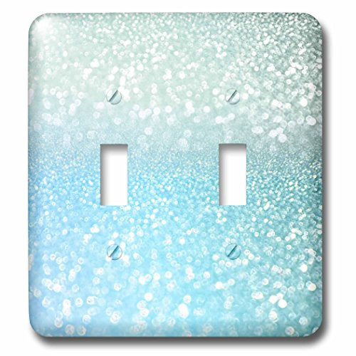 3dRose LSP_272850_2 Sparkling Teal Blue Luxury Shine Girly Elegant Mermaid Glitter Toggle Switch, Multicolor