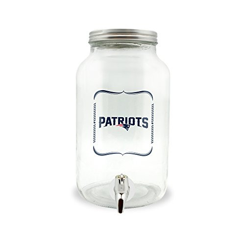 NFL New England Patriots Glass Drink Dispenser   Sun Tea Jar  3 Liter