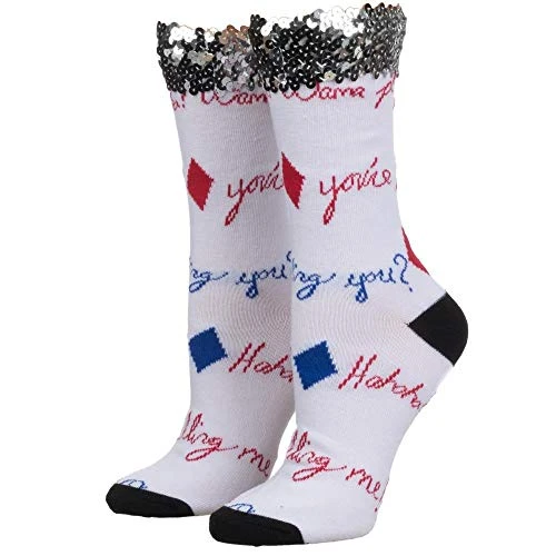 Juniors  Birds of Prey Harley Quinn Crew Socks