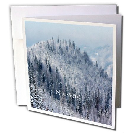 3dRose Image of Trees On Snowy Norway Mountain Top   Greeting Cards  6  x 6   Set of 6  gc 234467 1