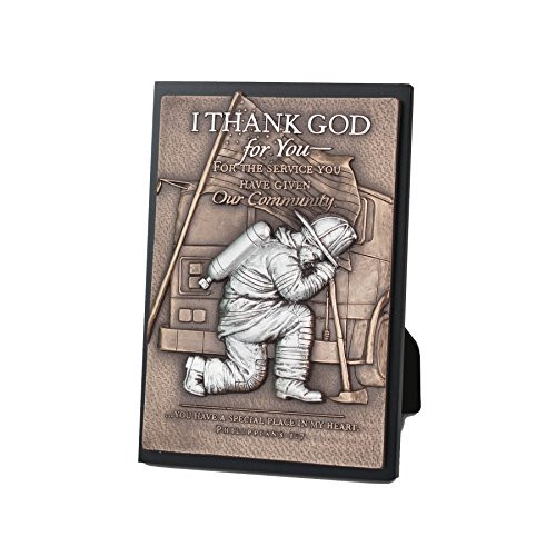 Lighthouse Christian Products Moments of Faith Fireman Small Sculpture Plaque, 4 1/2 x 6 1/2"